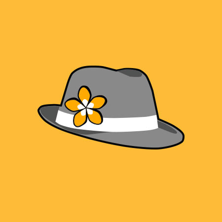 hat fedora flower jasmine yellow