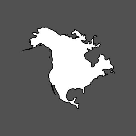 north america canada usa outlined grey